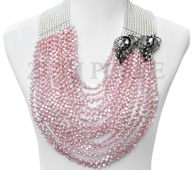 zuri perle white and pink fresh water pearl necklace